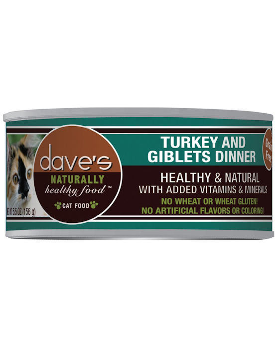 Dave’s Naturally Healthy™ Grain Free Canned Cat Food Turkey & Giblets Dinner Formula
