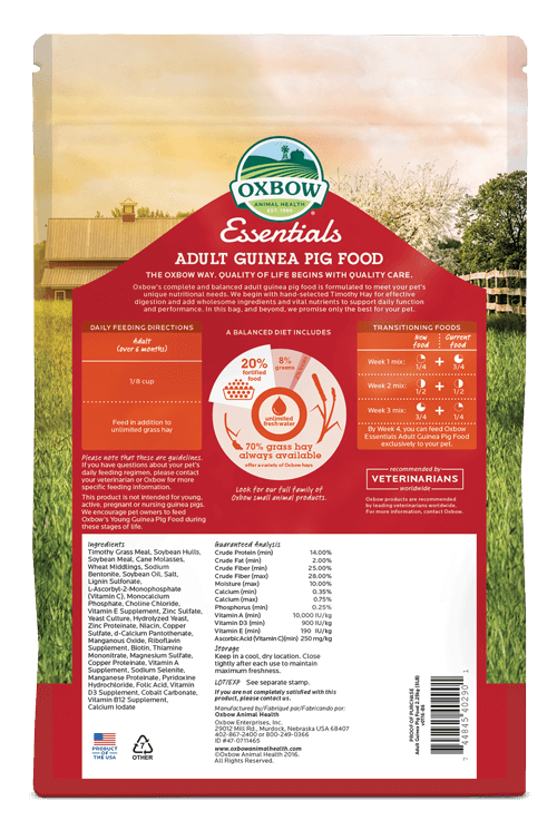 Oxbow Essentials Adult Guinea Pig Food 5 Lb