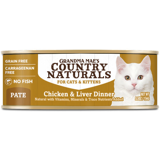 Grandma Mae's Country Naturals Chicken & Liver Dinner for Cats & Kittens 5.5 Oz