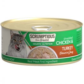 Scrumptious From Scratch Chicken and Turkey Dinner in Gravy 2.8 Oz.