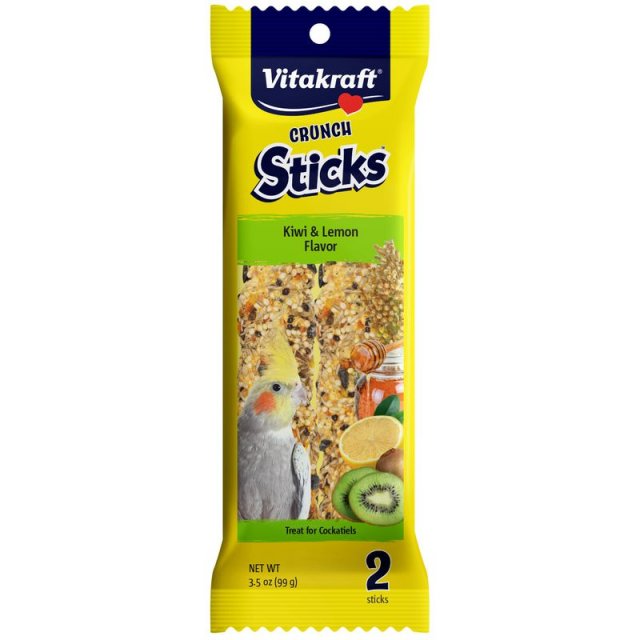 Vitakraft Crunch Sticks Kiwi & Lemon Flavor Cockatiel Treat 3.5 Oz