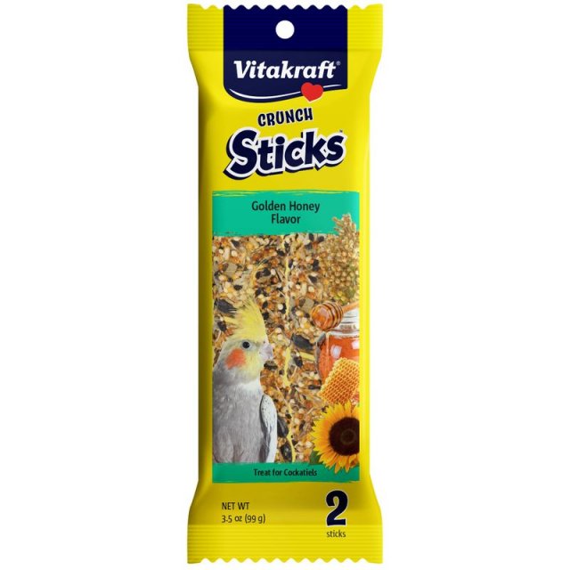 Vitakraft Crunch Sticks Golden Honey Flavor Cockatiel Treat 3.5 Oz