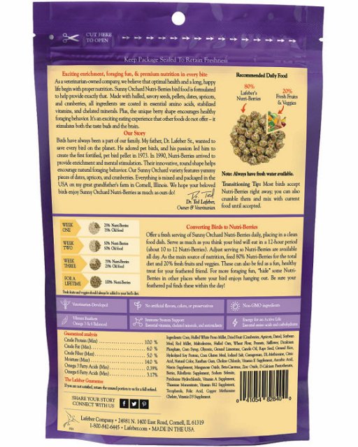 Lafeber Sunny Orchard Nutri-Berries Cockatiel/Keet Food 10 Oz