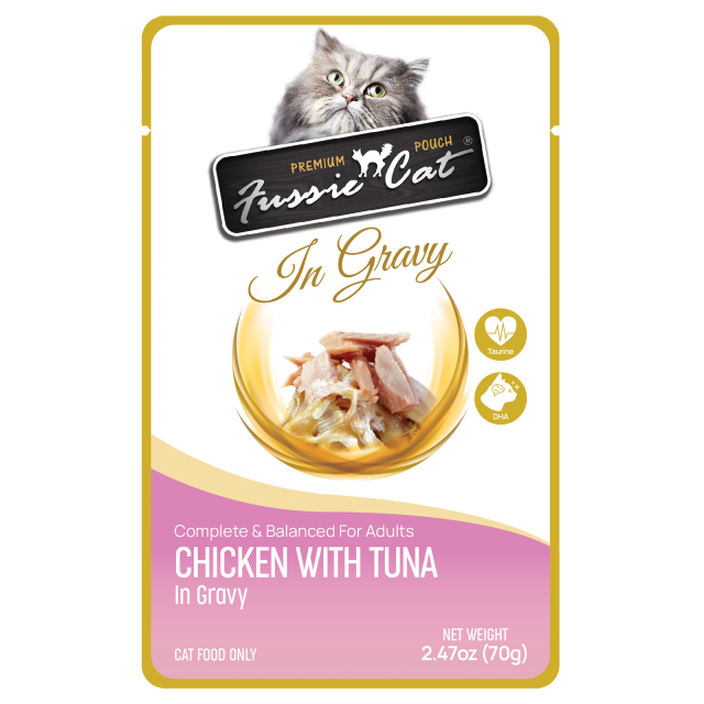 Fussie Cat Premium Pouch - Chicken with Tuna in Gravy