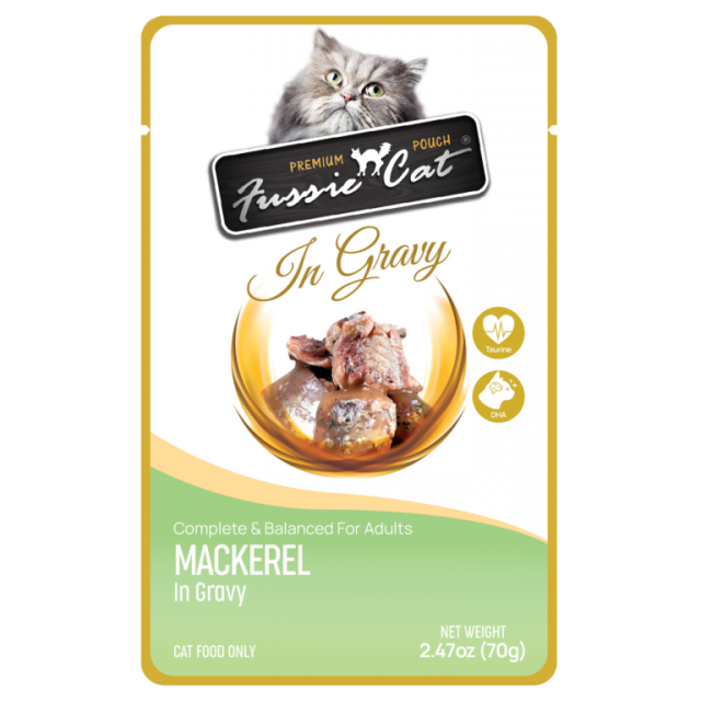 Fussie Cat Premium Pouch - Mackerel in Gravy