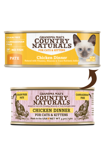 Grandma Mae's Country Naturals Chicken Dinner for Cats & Kittens 5.5 Oz