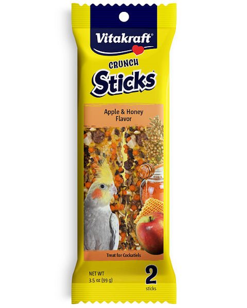 Vitakraft Crunch Sticks Apple & Honey Flavor Cockatiel Treat 3.5 Oz