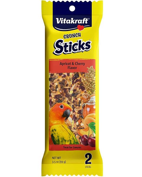 Vitakraft Crunch Sticks Apricot & Cherry Flavor Conure Treat 3.5 Oz