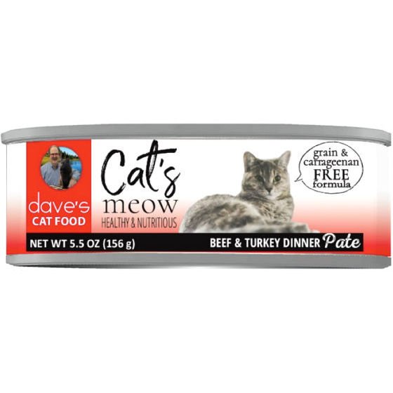Dave's Cat’s Meow Beef with Turkey Dinner Canned Cat Food