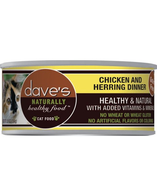 Dave’s Naturally Healthy™ Grain Free Canned Cat Food Chicken and Herring Dinner Formula