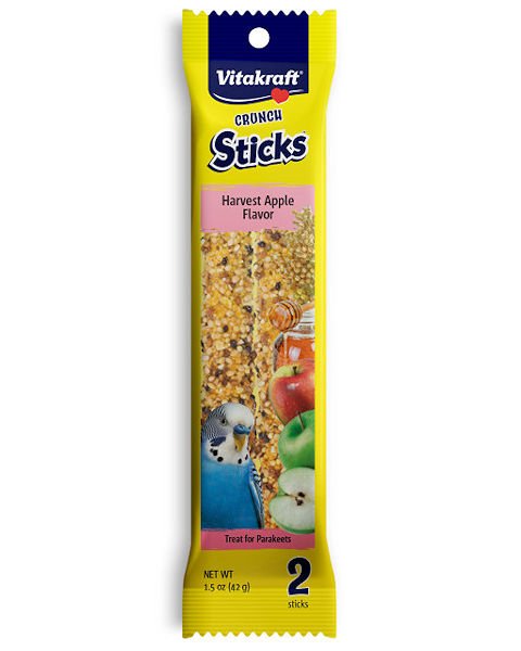 Vitakraft Parakeet Crunch Harvest Apple Treat Sticks 1.5 Oz