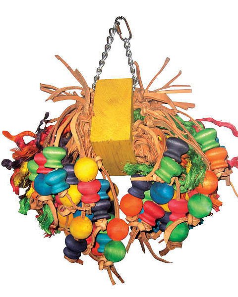 Happy Beaks Medium Cluster of Hanging Wood Balls Toy